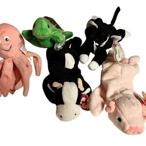 Ty Beanie Babies Lot Inky Squealer Daisy Speedy Zip Vintage Plush Toys‎ Tagged